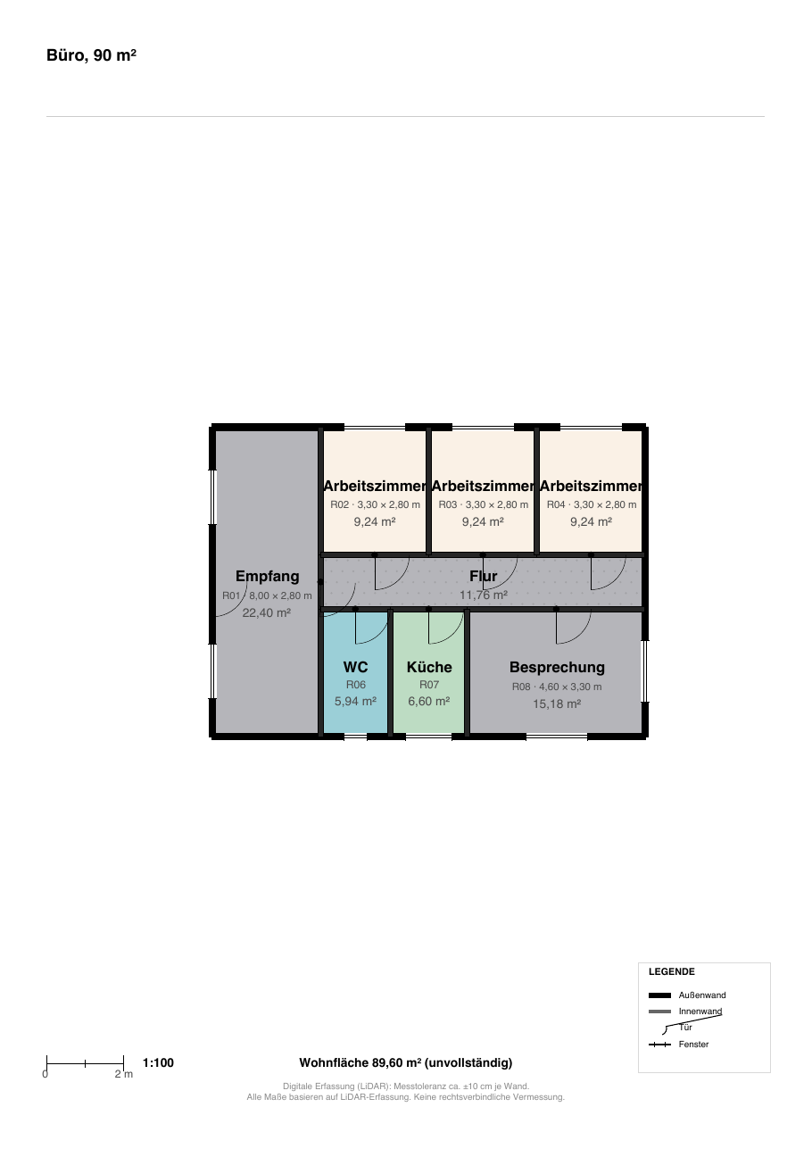 Büro · 90 m² – Nachher: Exposé-PDF aus dem Editor